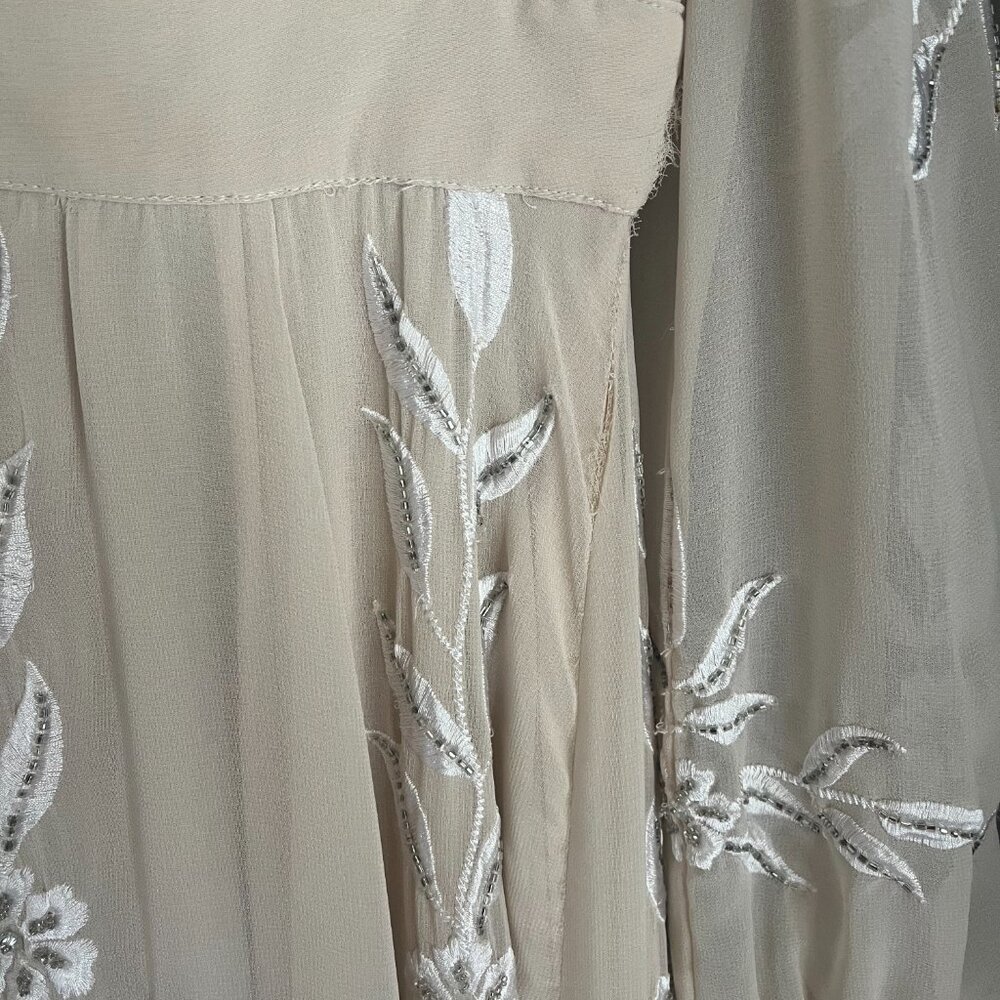 BHLDN Belize Embroidered A-Line Long-Sleeve V-Neck Gown - Picture 5 of 7